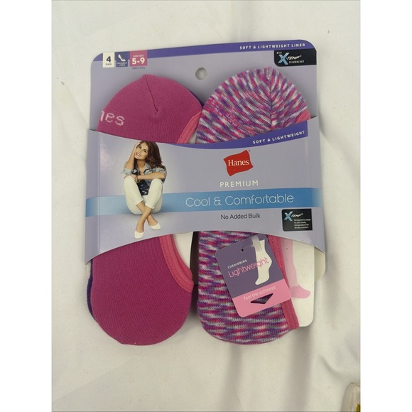 Hanes Accessories - Hanes Womens X-Temp Cool & Comfortable Invisible Liner, Shoe Size 5-9, 4 pairs